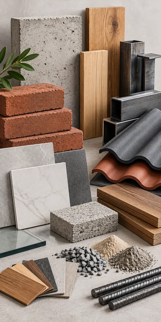 Building materials &mdash; bricks, tiles and roof sheeting samples
