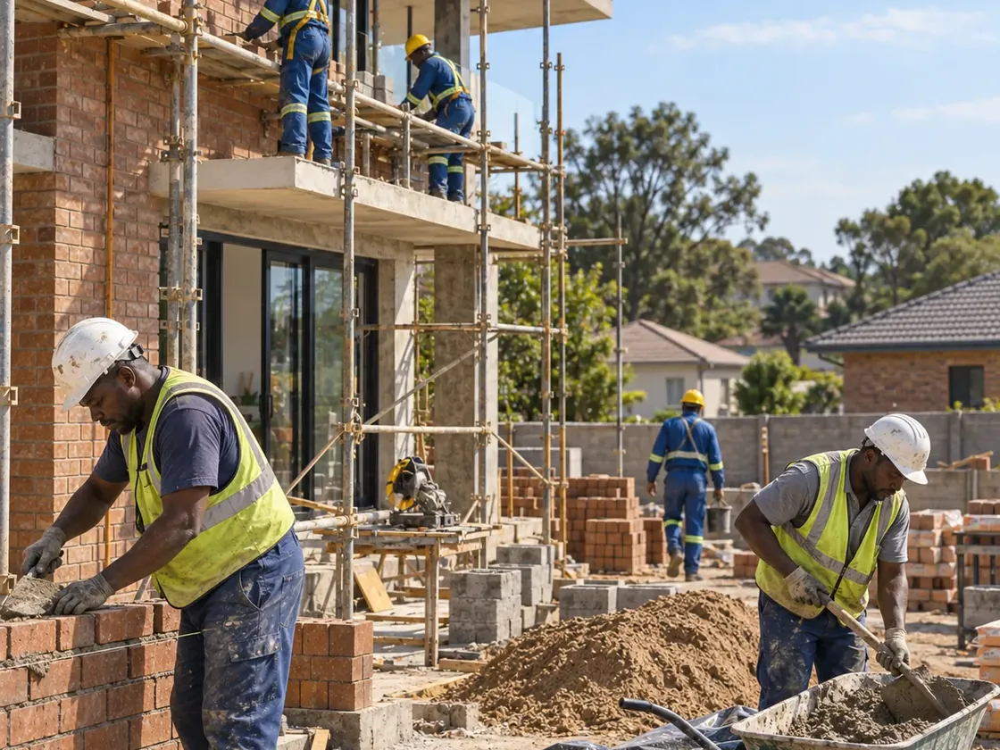 Building construction work in Durban, KwaZulu-Natal